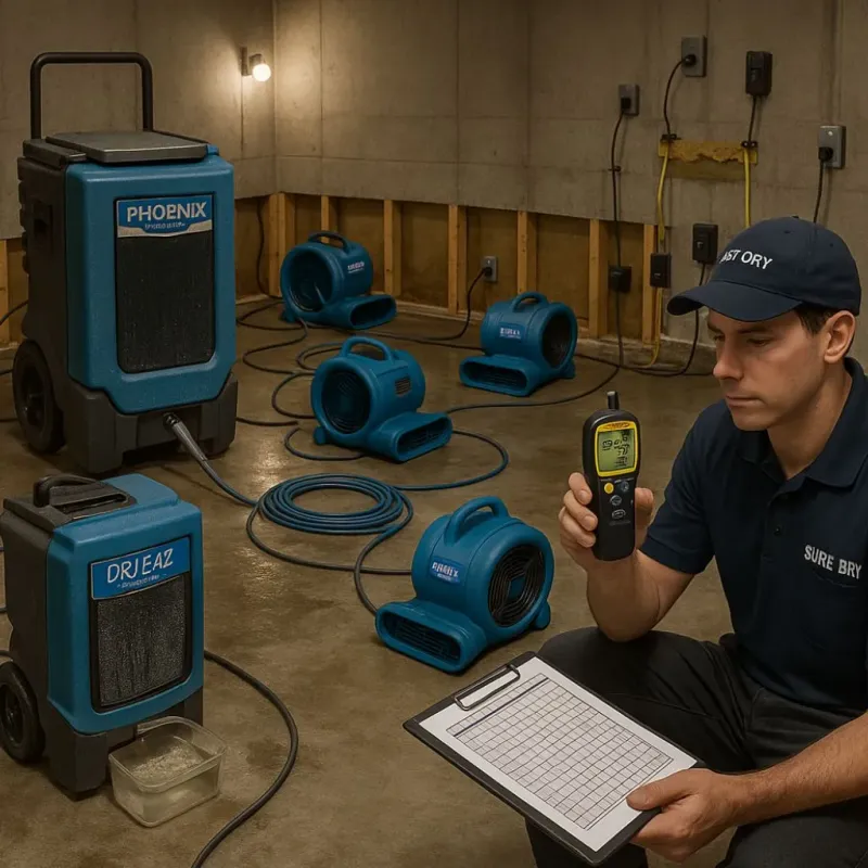 Structural Drying and Dehumidification process in Lucasville, OH